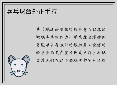 乒乓球台外正手拉