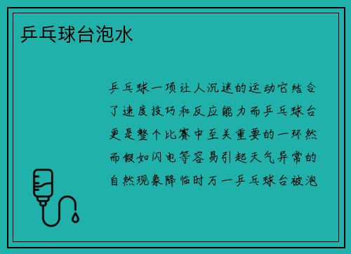 乒乓球台泡水