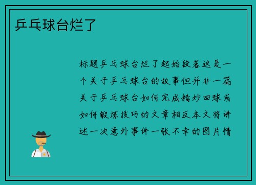 乒乓球台烂了